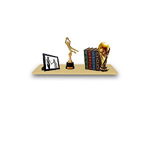 Prateleira Simples Natural 90x20 Cm Com Suporte Em Mdf [F031]