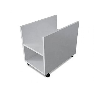 Suporte De Cpu Com Rodizio Branco Em Mdf [F031]