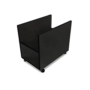 Suporte De Cpu Com Rodizio Preto Em Mdf [F031]