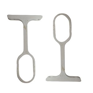 Suporte Tubo Cabideiro Central Aereo Oval Oblongo Branco C 4 [F031]