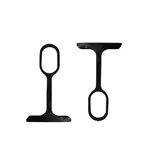 Suporte Tubo Cabideiro Central Aereo Oval Oblongo Preto C 6 [F031]