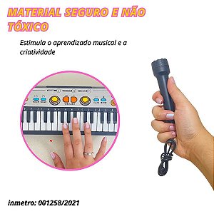 Teclado Infantil Musical Teclas Keys Com Microfone Piano [F114]