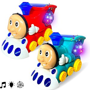 Trem Trenzinho Brinquedo Infantil Com Som Luz Bate Volta [F114]