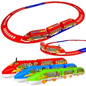 Trenzinho De Brinquedo Locomotiva C/ Som E Luz Trem Trilhos Inativo [F114]