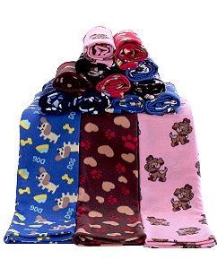 Manta Cobertor Para Pet Cães E Gatos Soft Estampada Estampas Sortidas [F101]
