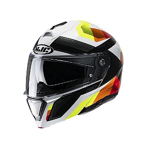 Capacete Hjc I90 Lark Amarelo Laranja Branco E Preto 63 [F016]
