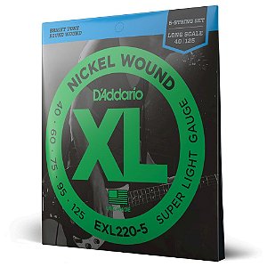 Encordoamento Baixo 5C 40-125 D Addario XL Nickel EXL220-5 [F035]