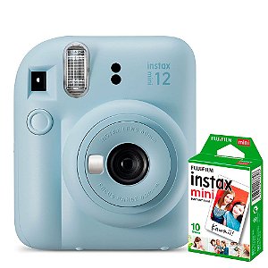 Kit Câmera Fujifilm Instax Mini 12 Azul + Filme De 10 Poses [F118]