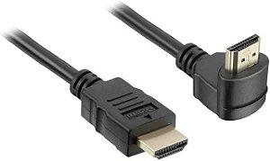 Cabo Hdmi 1.4 4k Ultra Hd 3d Conexão Ethernet Com 01 Conector 90º 1,8 Metros - [F083]