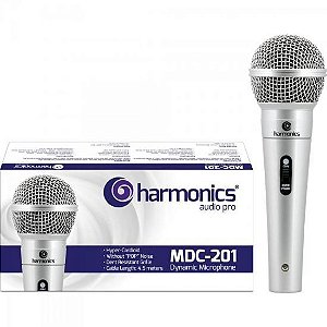 Microfone Harmonics Mdc201 Dinâmico Supercardióido Cabo 4,5m Prata [F083]