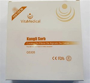 Curativo Alginato Calcio Kangli Sorb 10,0 X 10,0cm 1un Vita Medical [F083]