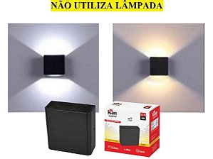 Luminaria Led Arandela Ip65 Preta 3w 3.000k Branca Morna Kian [F083]