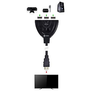 Switch Hdmi 3 Entradas E  1 Saida 1.3v Com Suporte 3d E 1080p [F083]