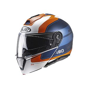 Capacete Hjc I90 Wasco  Azul Laranja E Branco 56 [F016]