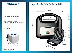 Sanduicheira Mini Grill Best Fs 8816a [F083]