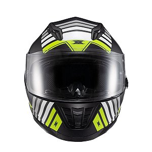 Capacete Texx Fechado Wing Grid Pret Verd Branc 58 [F016]