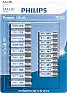 Kit Pilhas Alcalinas  Aaa + Aa C/10un De Cada Philips [F083]