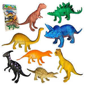 8 Dinossauro De Borracha Miniatura Brinquedo Jurassic Dragao - UNID / 72 [F114]
