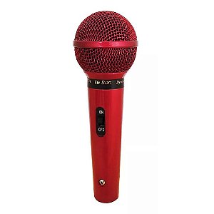 Microfone C/fio Sm-58 P4 Vermelho Leson [F086]