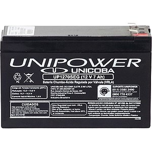 Bateria 12v 7a Selada Up1270 Seg Unipower [F086]