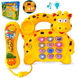 Telefone Musical Infantil Animal Girafa Brinquedo Educativo [F114]