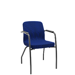 Cadeira Soer Fixa 4 Pés Azul/Preto