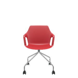 Cadeira Vesper 4 Pés Cromado c/Rodízio Vermelho