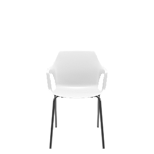 Cadeira Vesper Fixa 4 Pés Branco Estrutura Metal