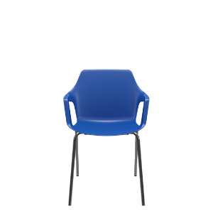 Cadeira Vesper Fixa 4 Pés Azul Estrutura Metal