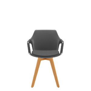 Cadeira Vesper Vinil Base em Madeira Preto