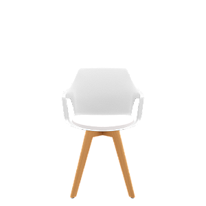 Cadeira Vesper Vinil Base em Madeira Branco
