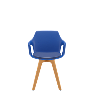 Cadeira Vesper Vinil Base em Madeira Azul