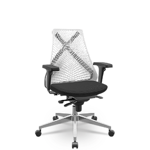 Cadeira Bix X+ Aero Slider Branco e Preto