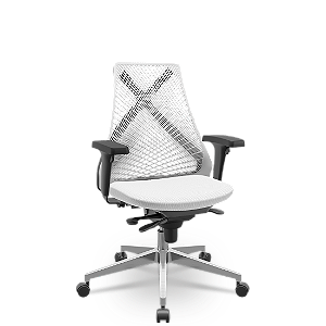 Cadeira Bix X+ Aero Branco Slider Base Alumínio