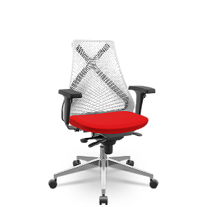 Cadeira Bix X+ Aero Slider Branco e Vermelho