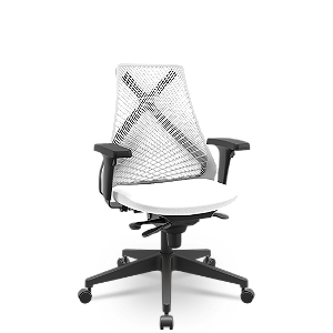 Cadeira Bix X+ Poliester Branco Slider Piramidal