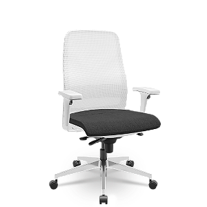 Cadeira Titan Cromada Branca Assento Preto