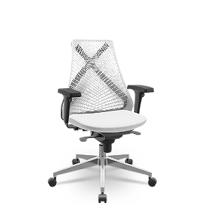 Cadeira Bix X+ Aero Branco Sincron Alumínio