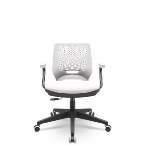 Cadeira Beezi Assento Vinil Branco Relaxplax