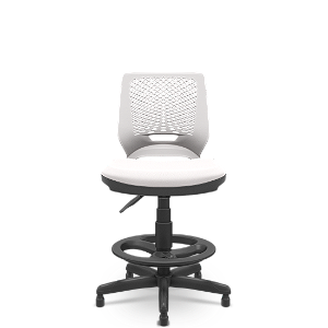 Cadeira Beezi Caixa Assento Vinil Branco Standard