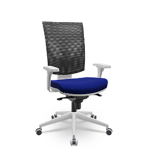 Cadeira Flash Presidente Slider Cinza Aero Azul