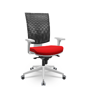 Cadeira Flash Presidente Slider Cinza Aero Vermelho