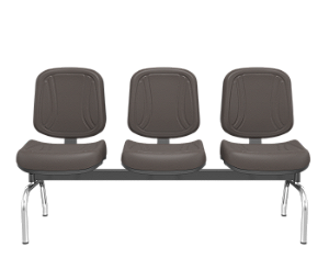 Longarina Premium Diretor Cromado Café 3 lugares