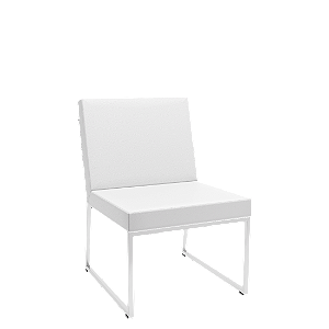 Sofá Speed Base Cromada Vinil Branco