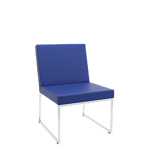 Sofá Speed Base Cromada Vinil Azul