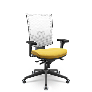 Cadeira Flash Presidente Branco e Amarelo