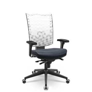 Cadeira Flash Presidente Branco e Azul Marinho
