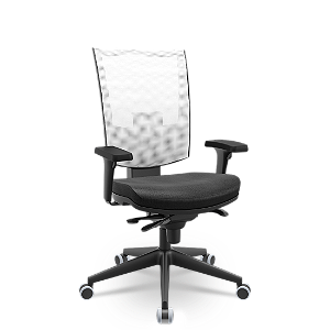 Cadeira Flash Presidente Branco e Preto