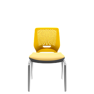 Cadeira Beezi Fixa 4 Pés Amarelo
