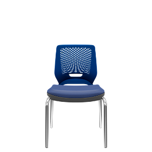 Cadeira Beezi Fixa 4 Pés Azul